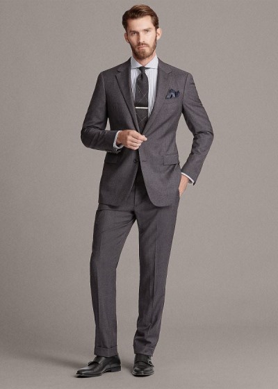 Traje Ralph Lauren Gregory Wool Sharkskin Homem 01375-XPDW